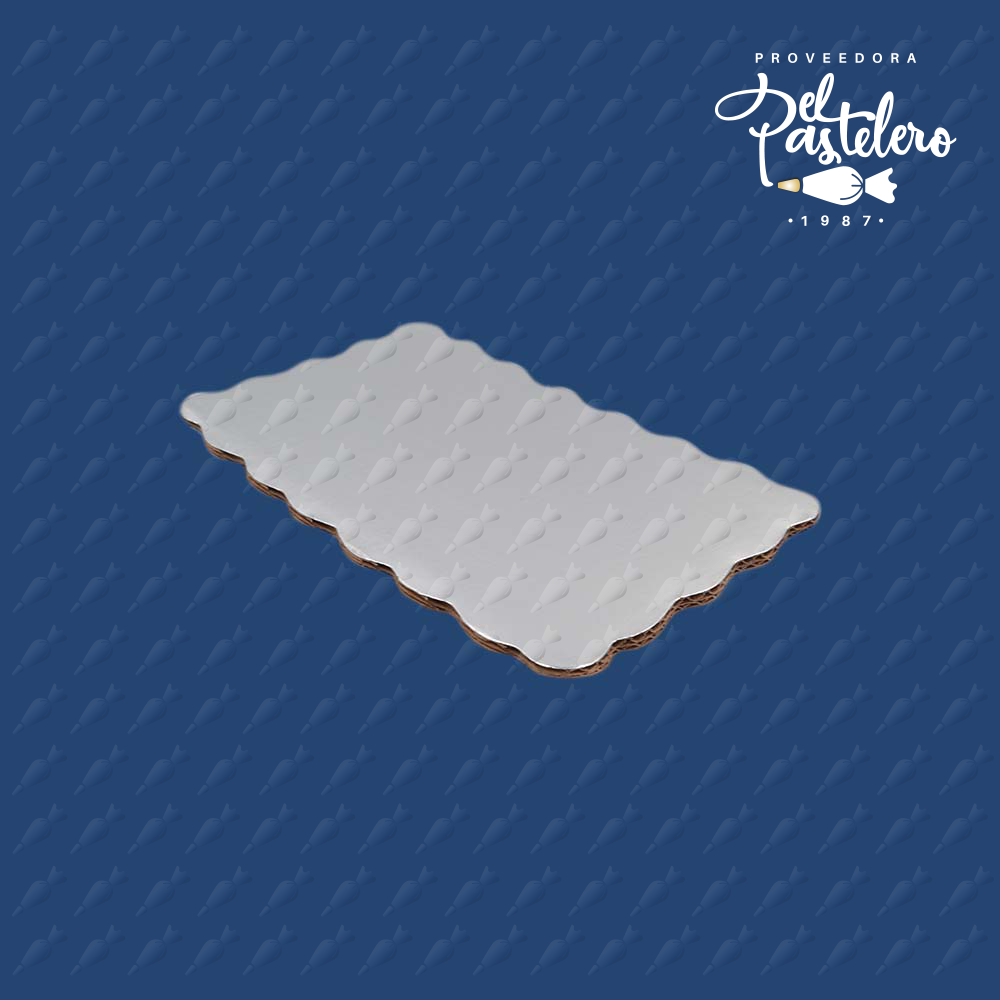 BASE DE CARTON RECTANGULAR 15 X 25 CM PAQUETE 50 PIEZAS