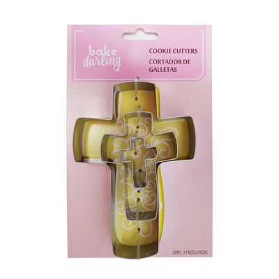 CORTADOR GALLETAS METALICO CRUZ 3 PIEZA BAKE DARLING