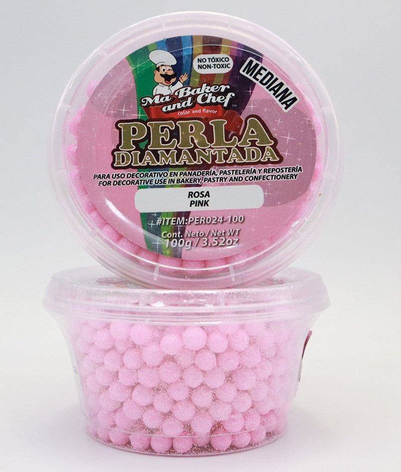 PERLA DIAMANTADA MEDIANA ROSA 100 GR MA BAKER