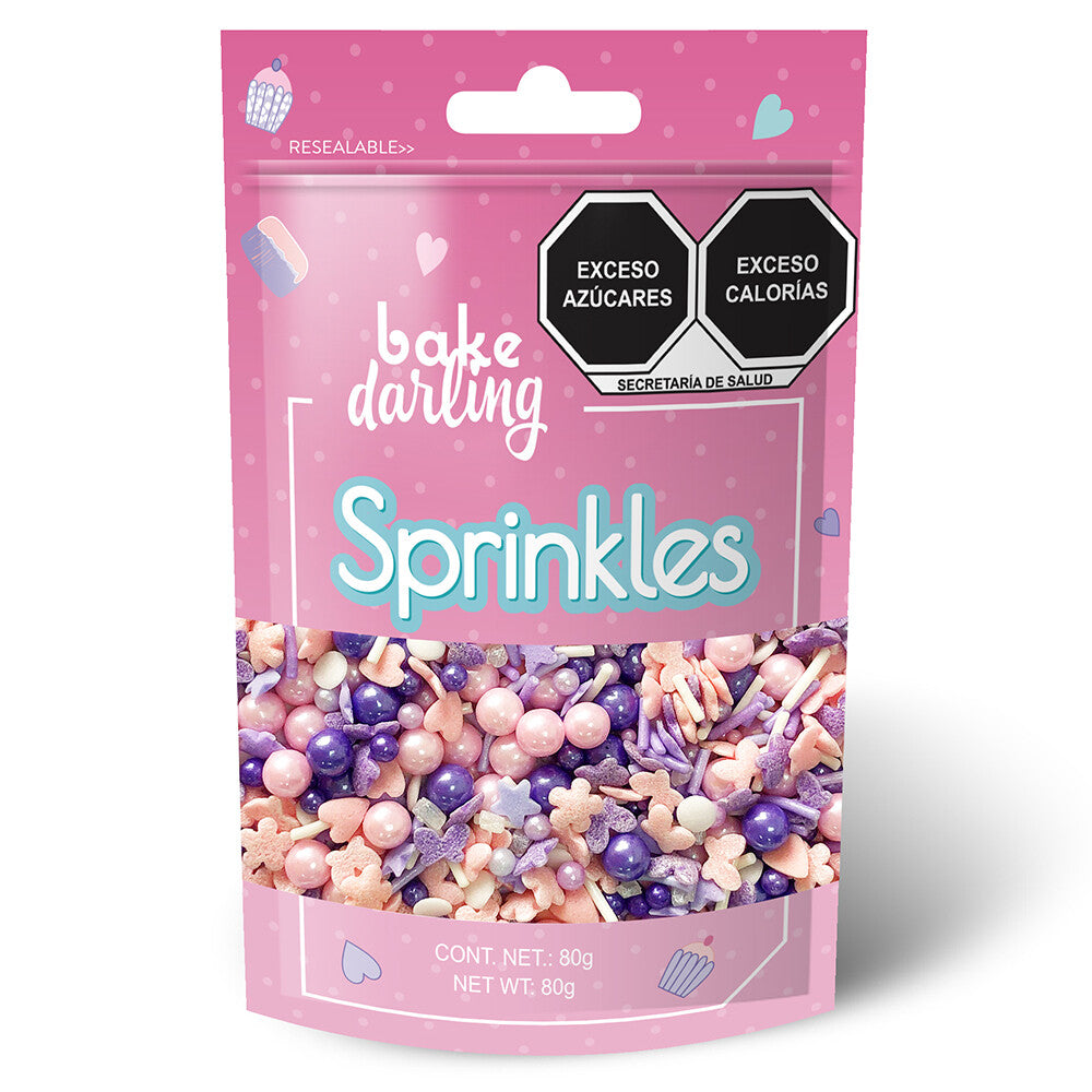 SPRINKLES MIX MARIPOSAS VIOLETAS 80 GR BAKE DARLING