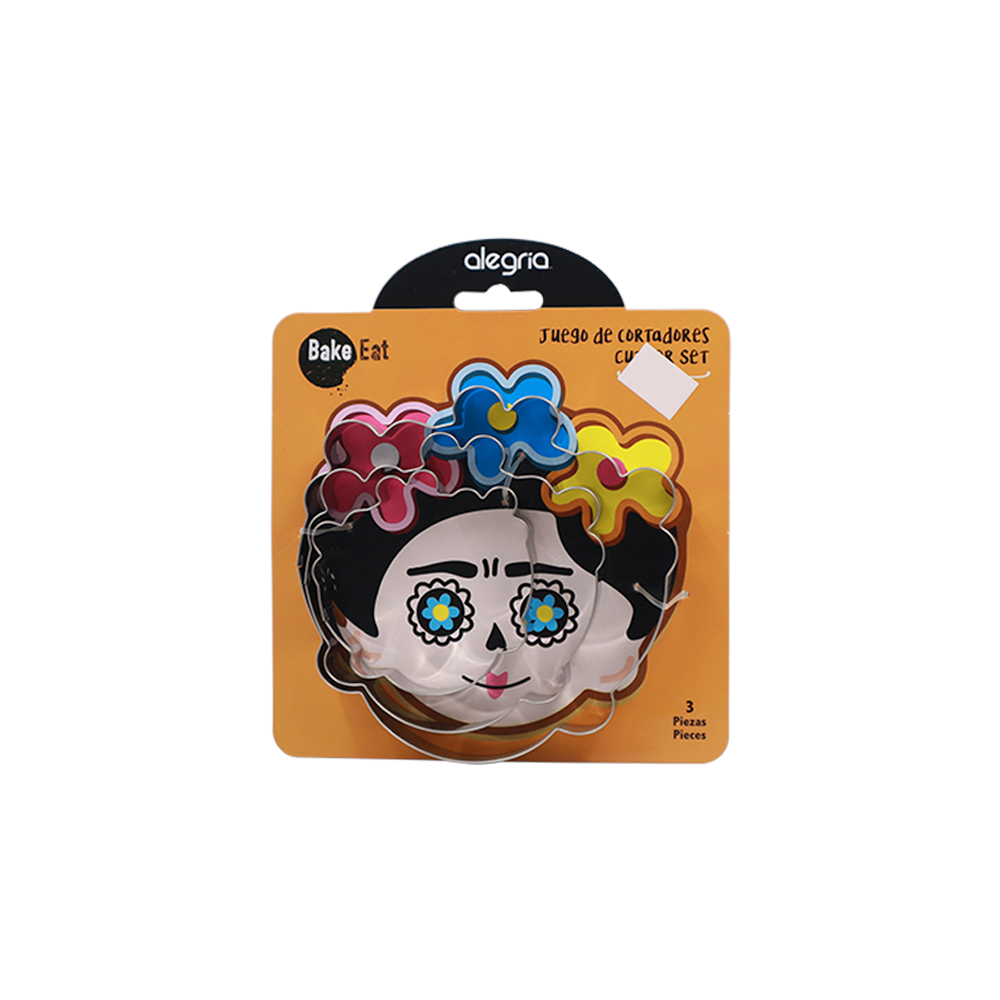 CORTADOR GALLETAS ACERO INOXIDABLE CATRINA 3 FLORES