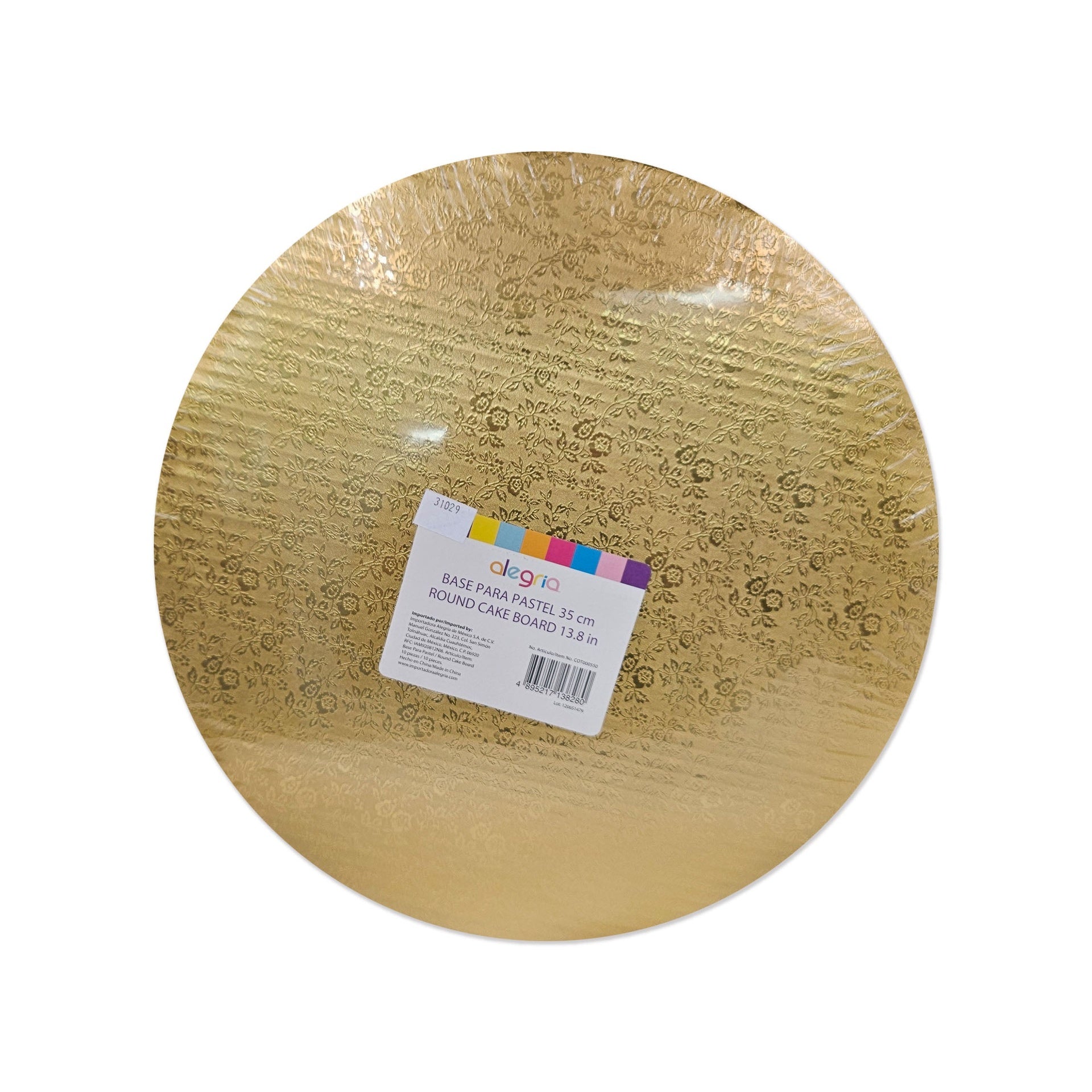 BASE PASTEL DORADA 35 CM 10 PIEZAS ALEGRIA