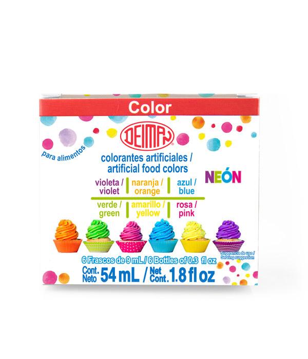 CAJITA MULTICOLOR NEON CON 6 COLORES DE 9 ML DEIMAN