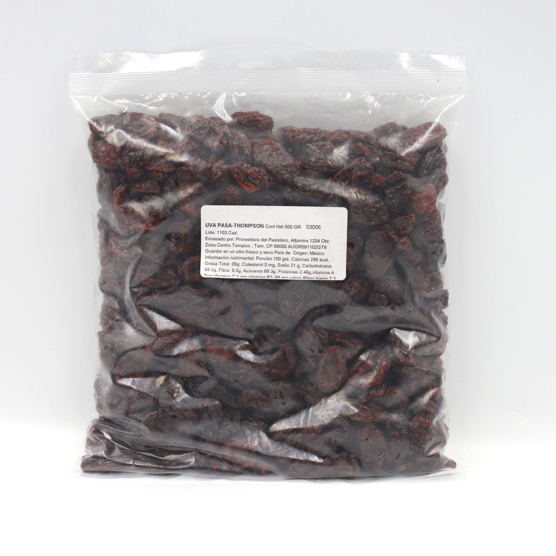 UVA PASA SIN SEMILLA BOLSA 500 GR