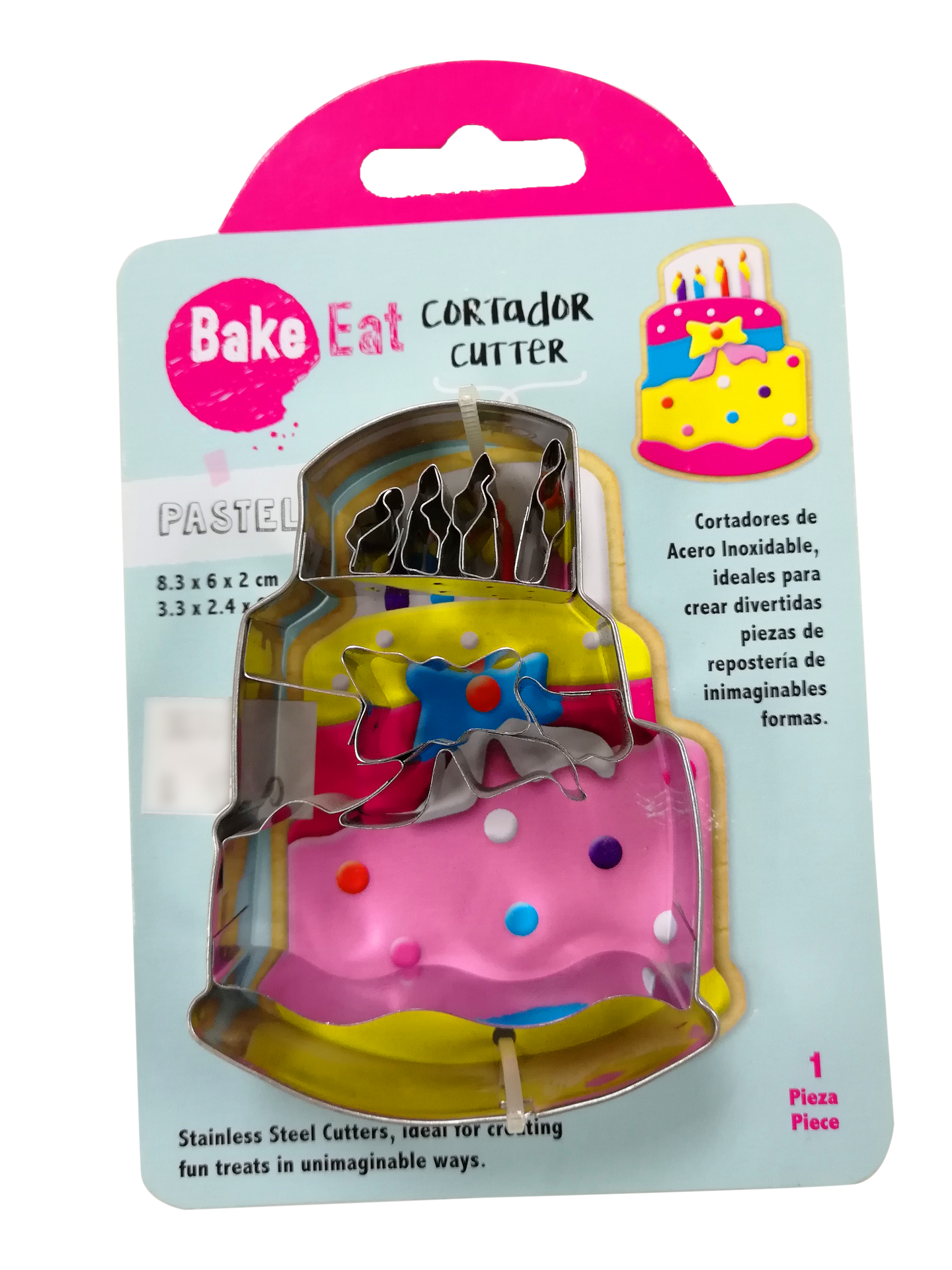 CORTADOR GALLETAS ACERO INOXIDABLE PASTEL ALEGRIA