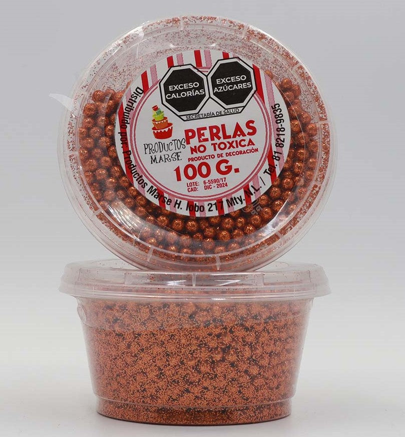 PERLA DIAMANTADA MEDIANA NARANJA 100 GR MARSE SIN702