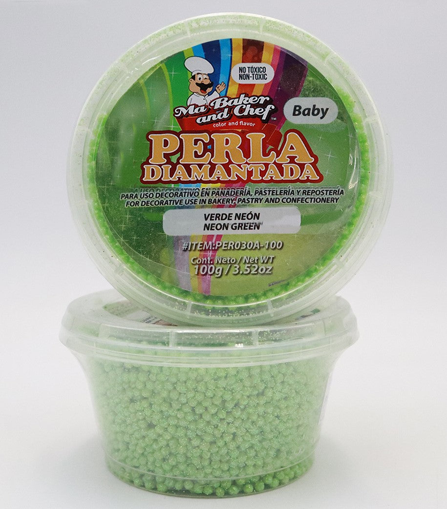 PERLA DIAMANTADA BABY VERDE NEON MA BAKER