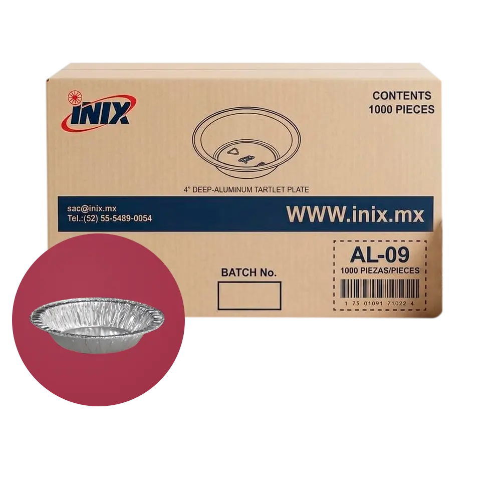 MOLDE DE ALUMNIO TARTALETA 4" CAJA C-1000 INIX AL-09