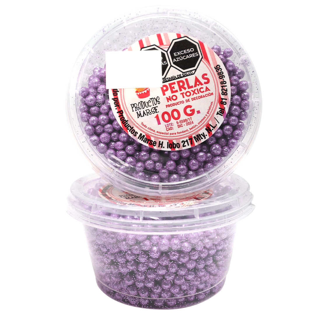 PERLA DIAMANTADA MEDIANA LILA 100 GR MARSE PD062