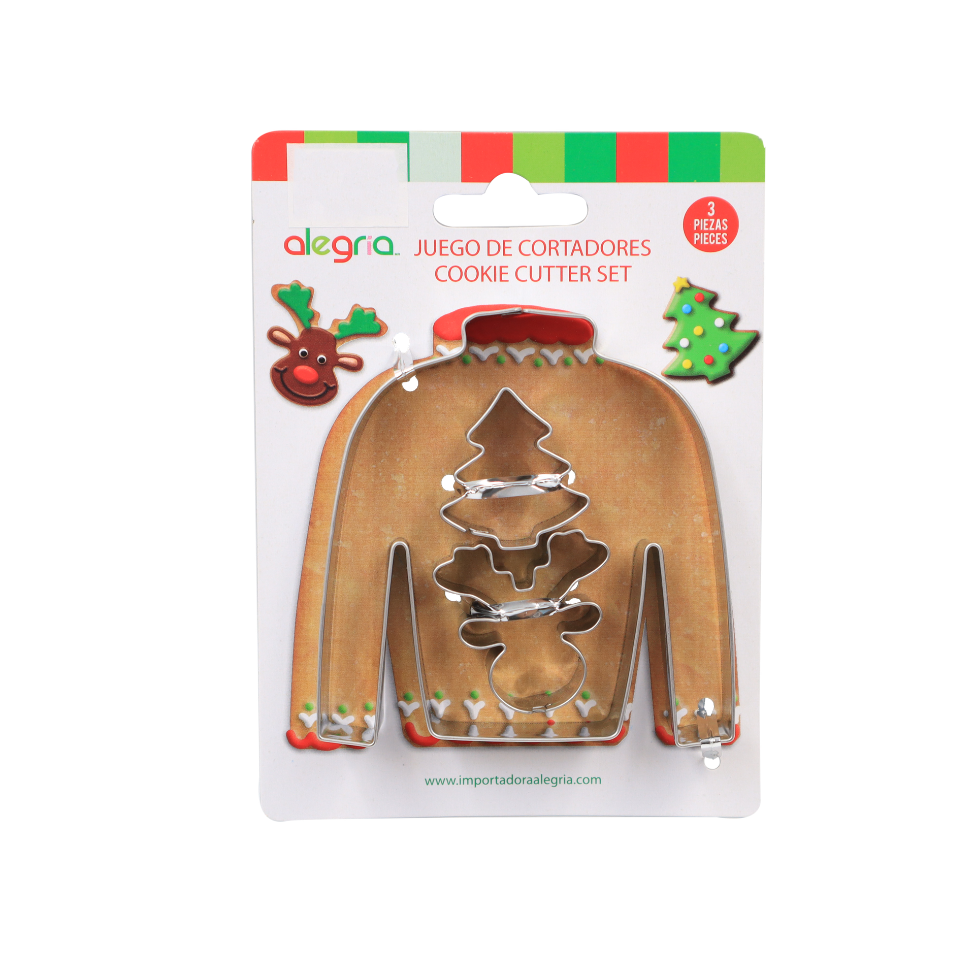 CORTADOR GALLETAS METALICO SUETER,ARBOL,RENO 8CM