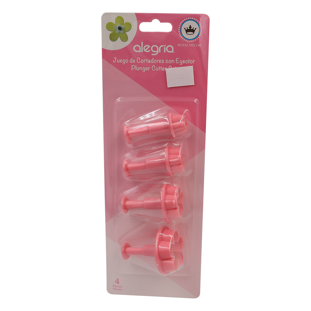 CORTADOR EYECTOR PLASTICO FONDANT FLOR 5 PETALOS