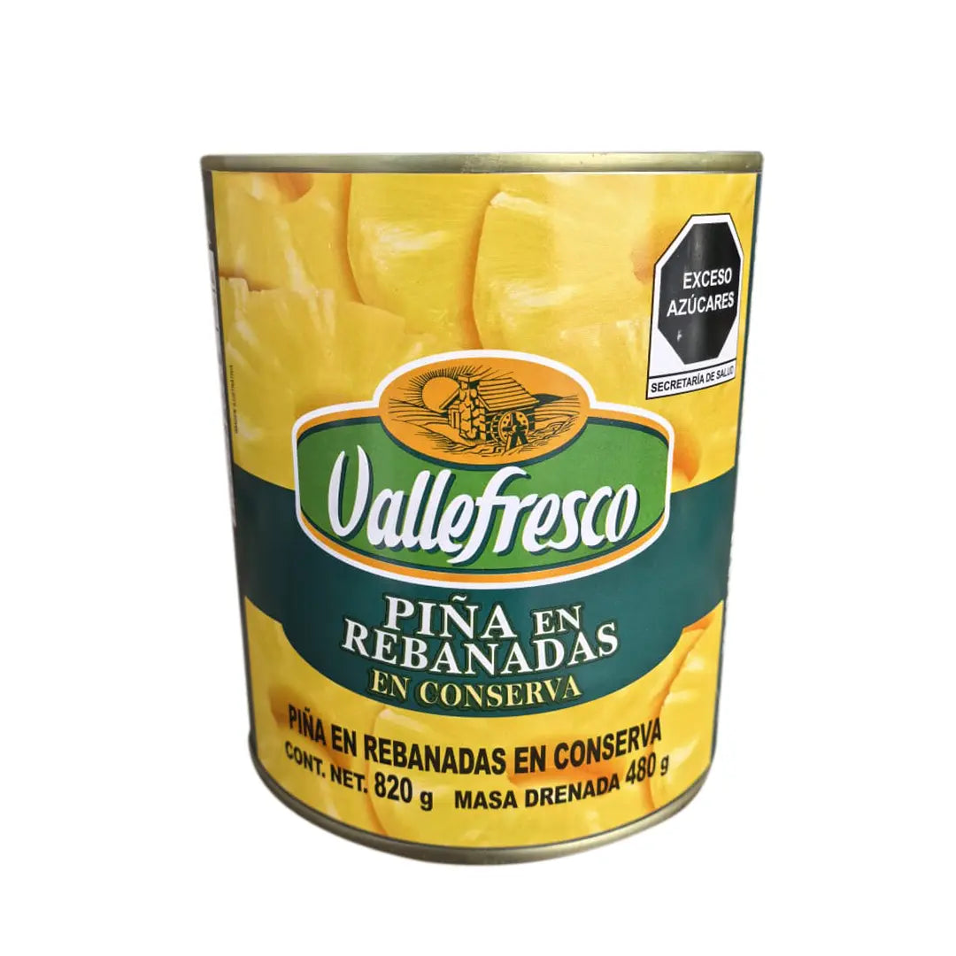 PIÑA EN REBANADAS LATA 800 GR VALLE FRESCO
