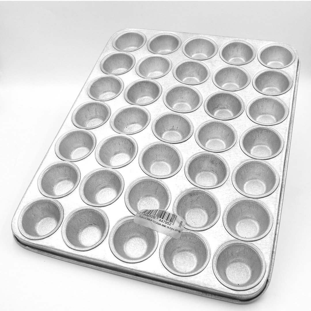 CHAROLA MINI MANTECADA ZINTROALUM 35 CAVIDADES 27 X 36 ACSA
