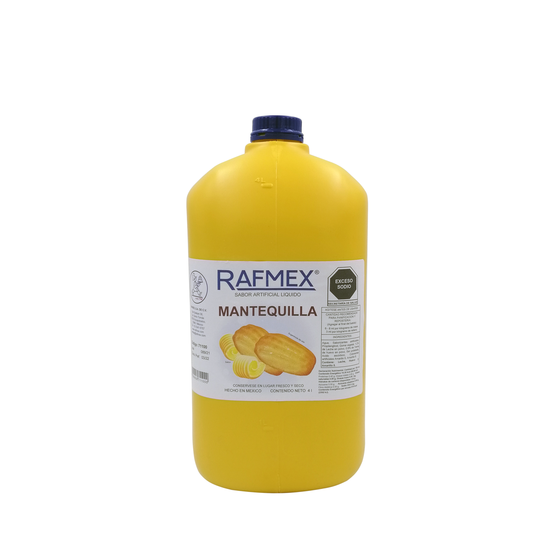 ESENCIA MANTEQUILLA HORNEABLE GALÓN 4 LTS RAFMEX 71100