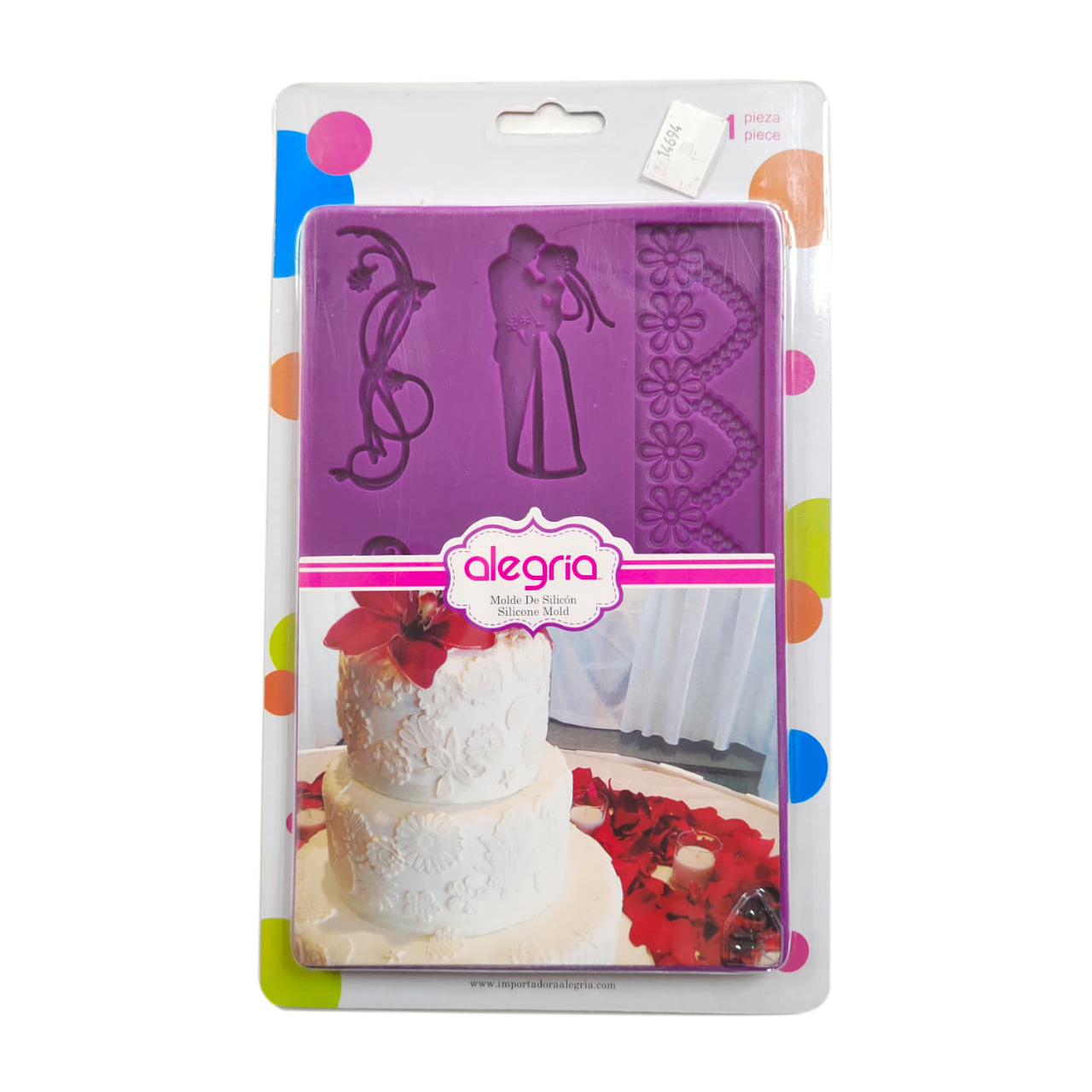 MOLDE SILICÓN FONDANT BODA ALEGRIA