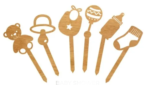 CAKE TOPPER FELIZ BABY SHOWER PARA CUPCAKE MA BAKER
