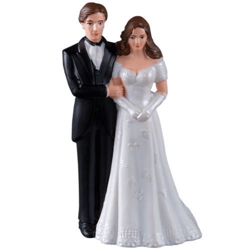 FIGURA NOVIOS PLASTICO CHICOS 11.5 CM ALEGRIA