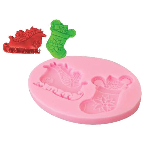 MOLDE SILICÓN BOTA, TRINEO 10CM ALEGRIA