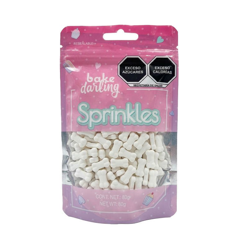 SPRINKLES HUESOS BLANCO 80 GR BAKE DARLING 702-1224
