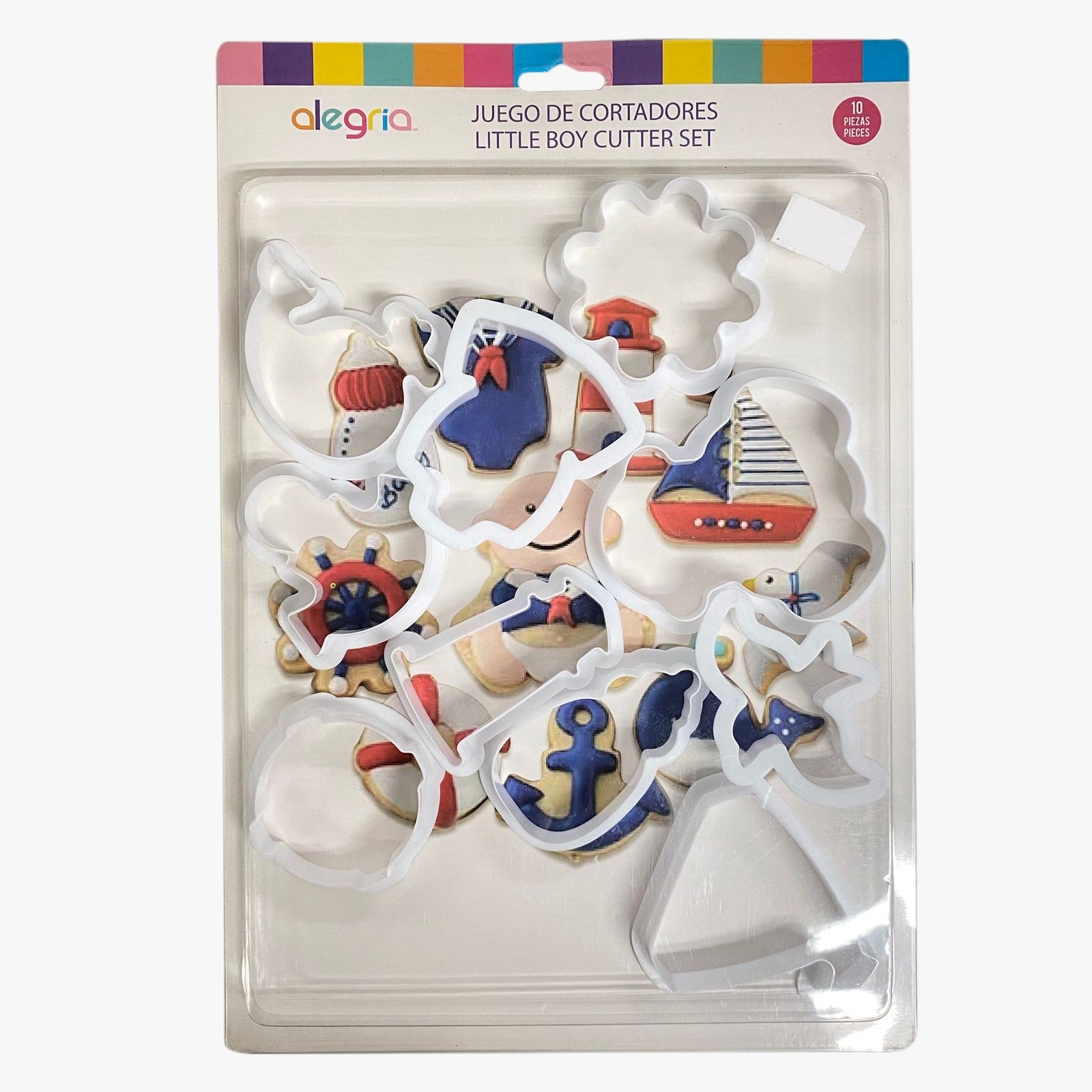 CORTADOR GALLETAS PLASTICO BEBE MARINERO 10 PIEZAS