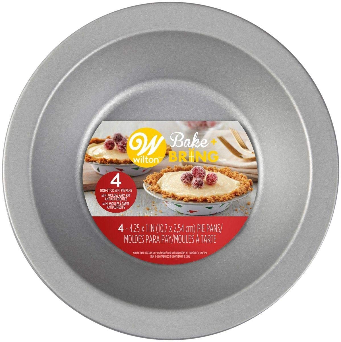 MOLDE PAY MINI ALUMINIO 10X2.5CM 4 PIEZAS WILTON