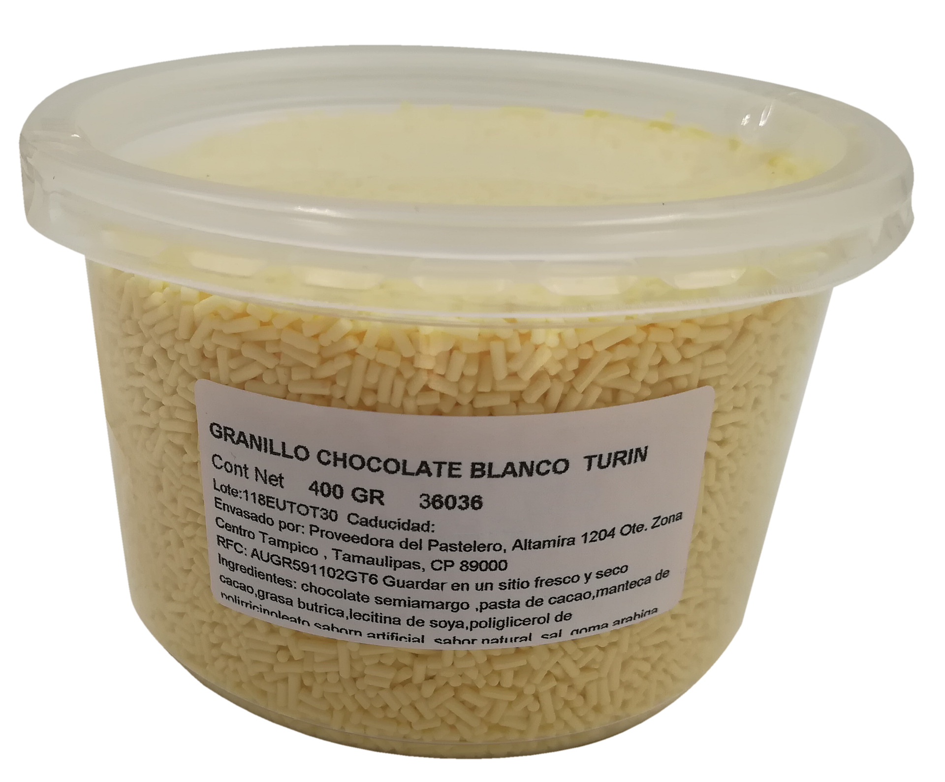 GRANILLO DE CHOCOLATE BLANCO 400 GR TURIN