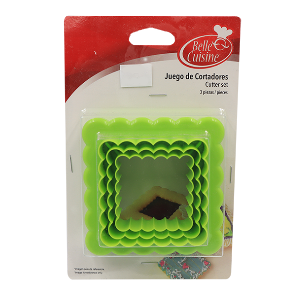 CORTADOR GALLETAS METALICO CUADRADO RIZADO ALEGRIA
