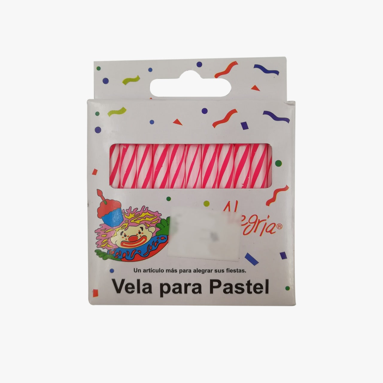 VELA CARAMELO ROSA CAJITA 24 PIEZAS ALEGRIA