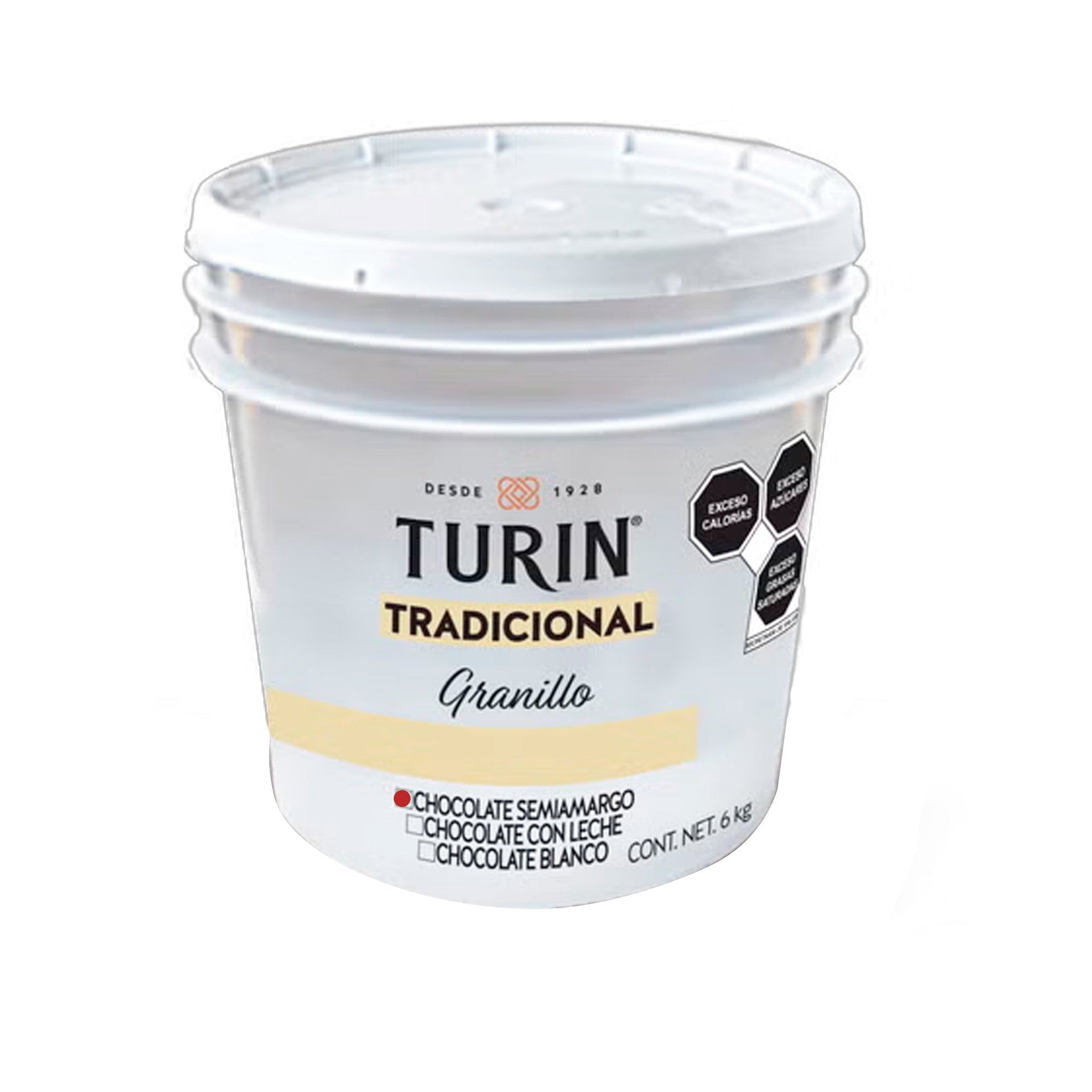 GRANILLO DE CHOCOLATE SEMI AMARGO CUBETA 6 KG TURIN