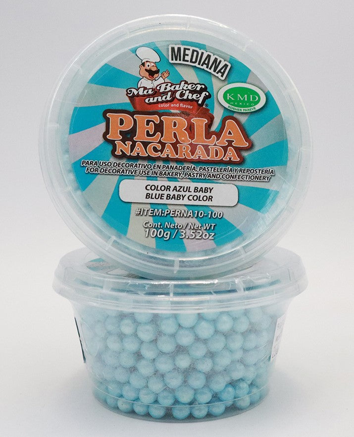 PERLA NACARADA MEDIANA AZUL BABY MA BAKER