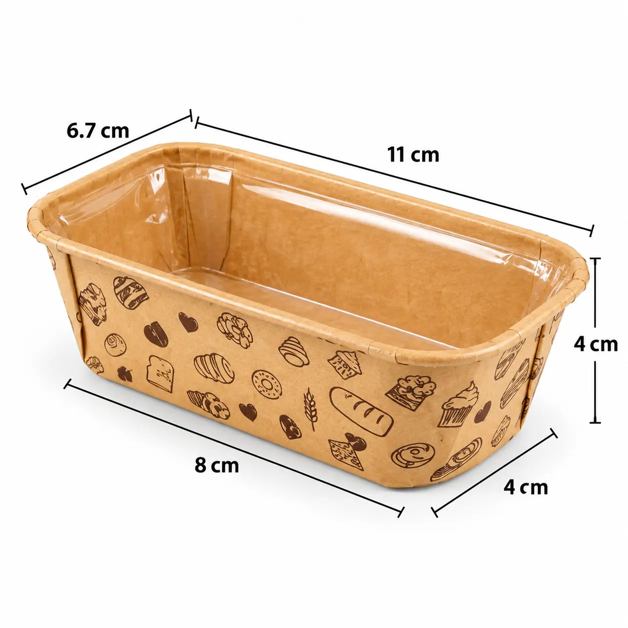 MOLDE DE PAPEL HORNEABLE RECTANGULAR 25 PZ  IMP009