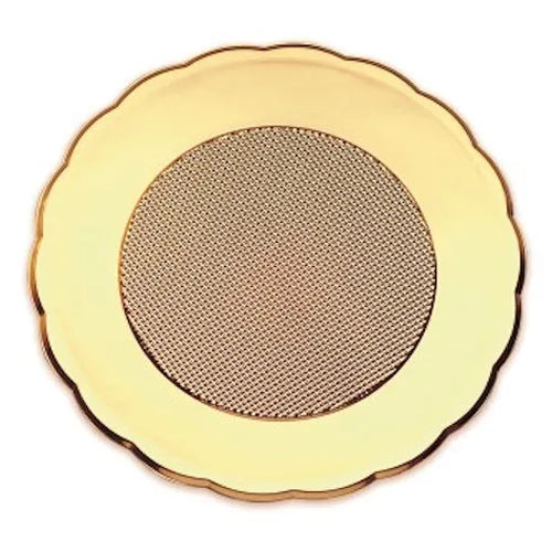 CHAROLA PLASTICO DORADA CIRCULAR 32CM ALEGRIA