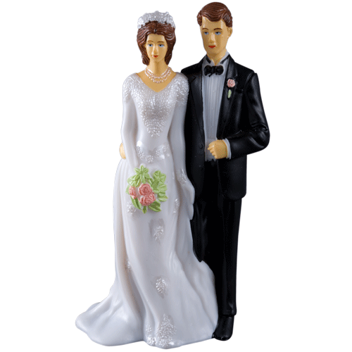 FIGURA NOVIOS PLASTICO 3D 17.5CM ALEGRIA