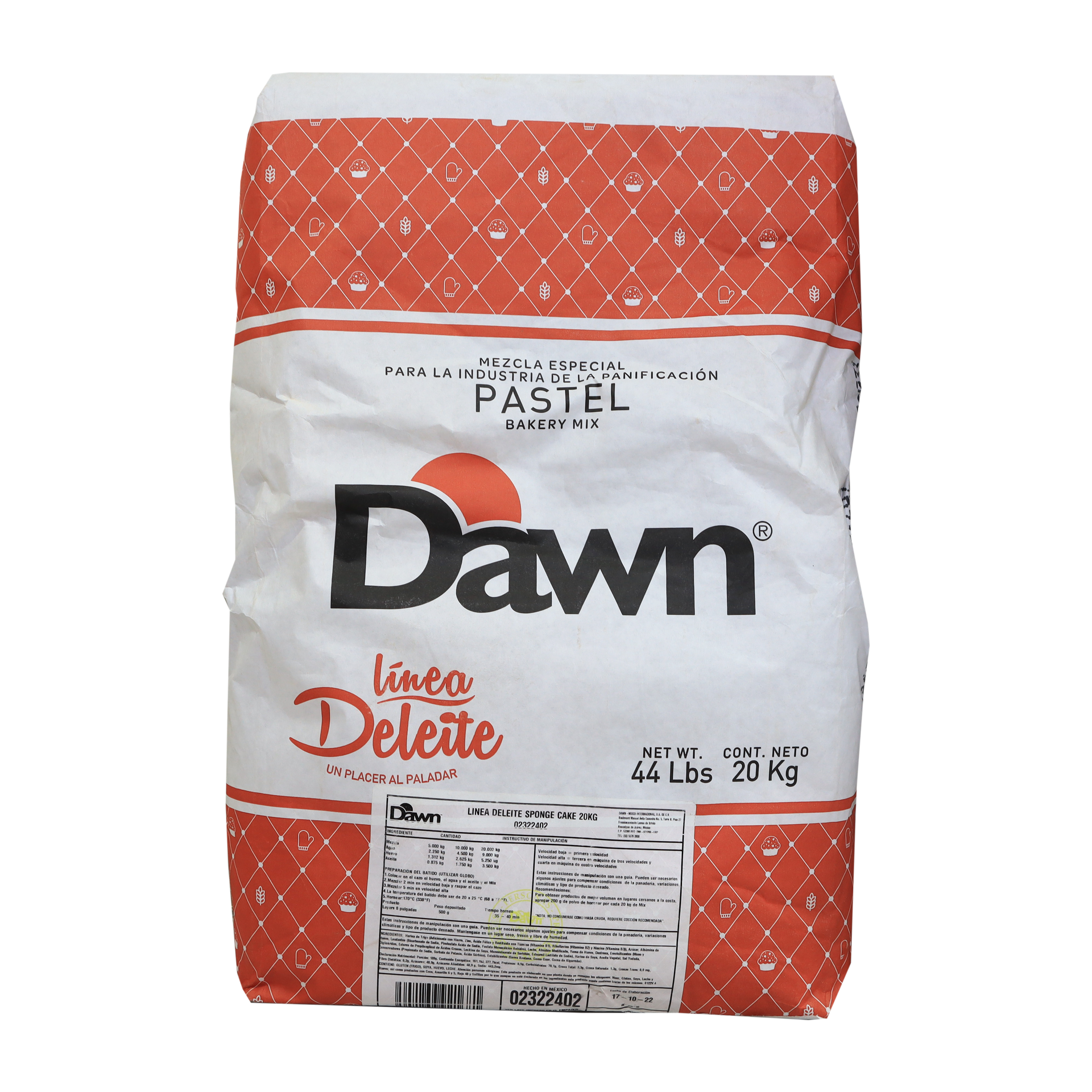 HARINA PREPARADA DELEITE ESPONJA BULTO 20 KG DAWN