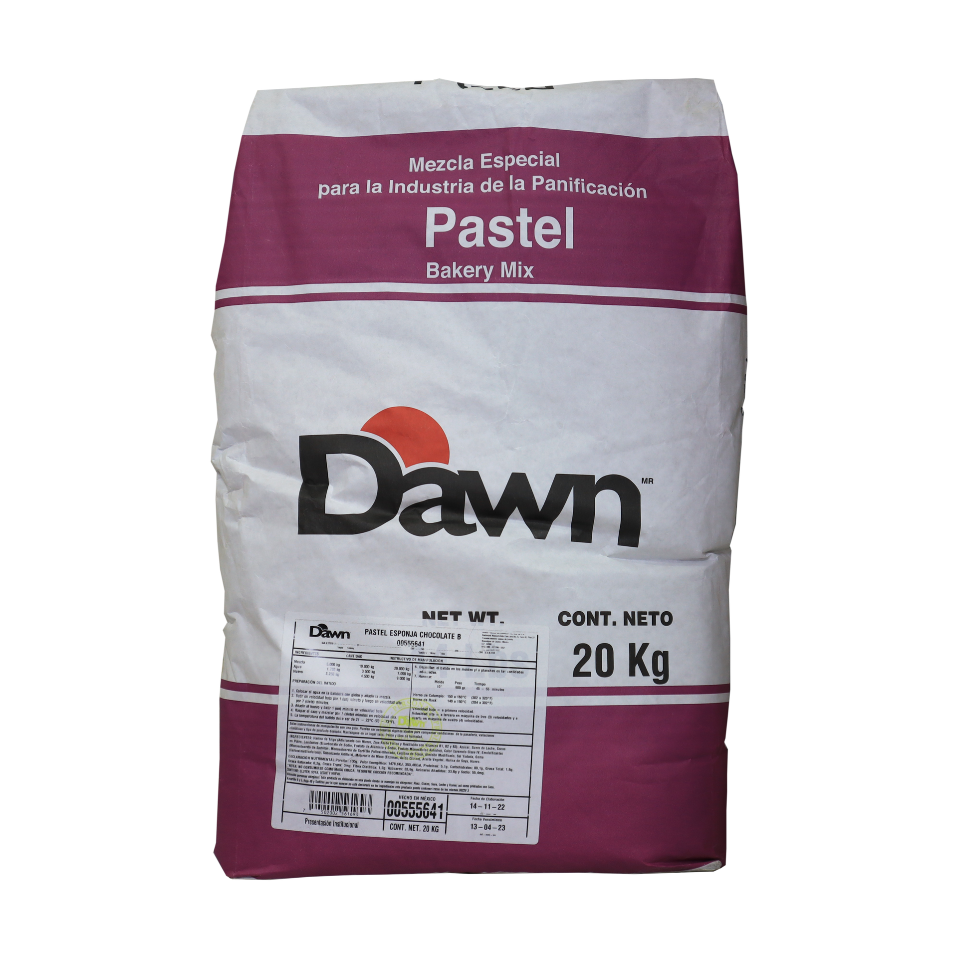 HARINA PREPARADA ESPONJA CHOCOLATE BULTO 20 KG DAWN