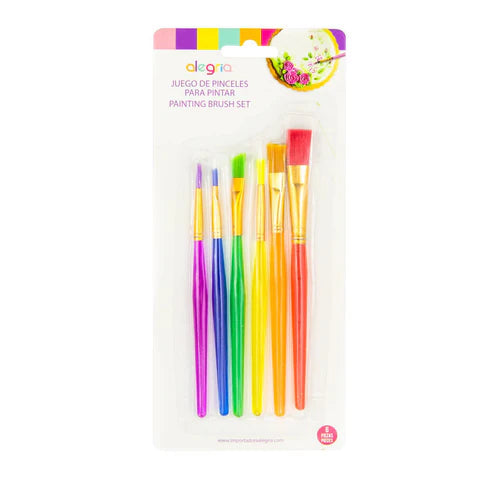 JUEGO PINCELES COLORES 6 PIEZAS ALEGRIA