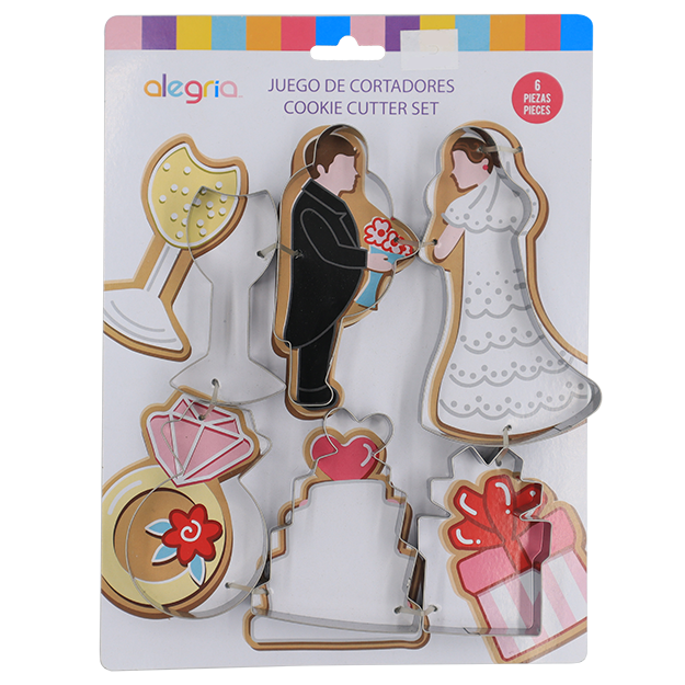 CORTADOR GALLETAS ACERO INOXIDABLE BODA ALEGRIA