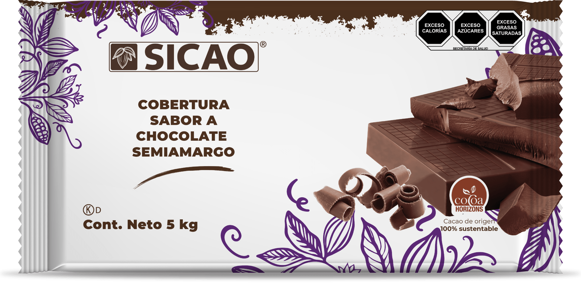 MARQUETA CHOCOLATE SEMI AMARGO 5 KG SICAO