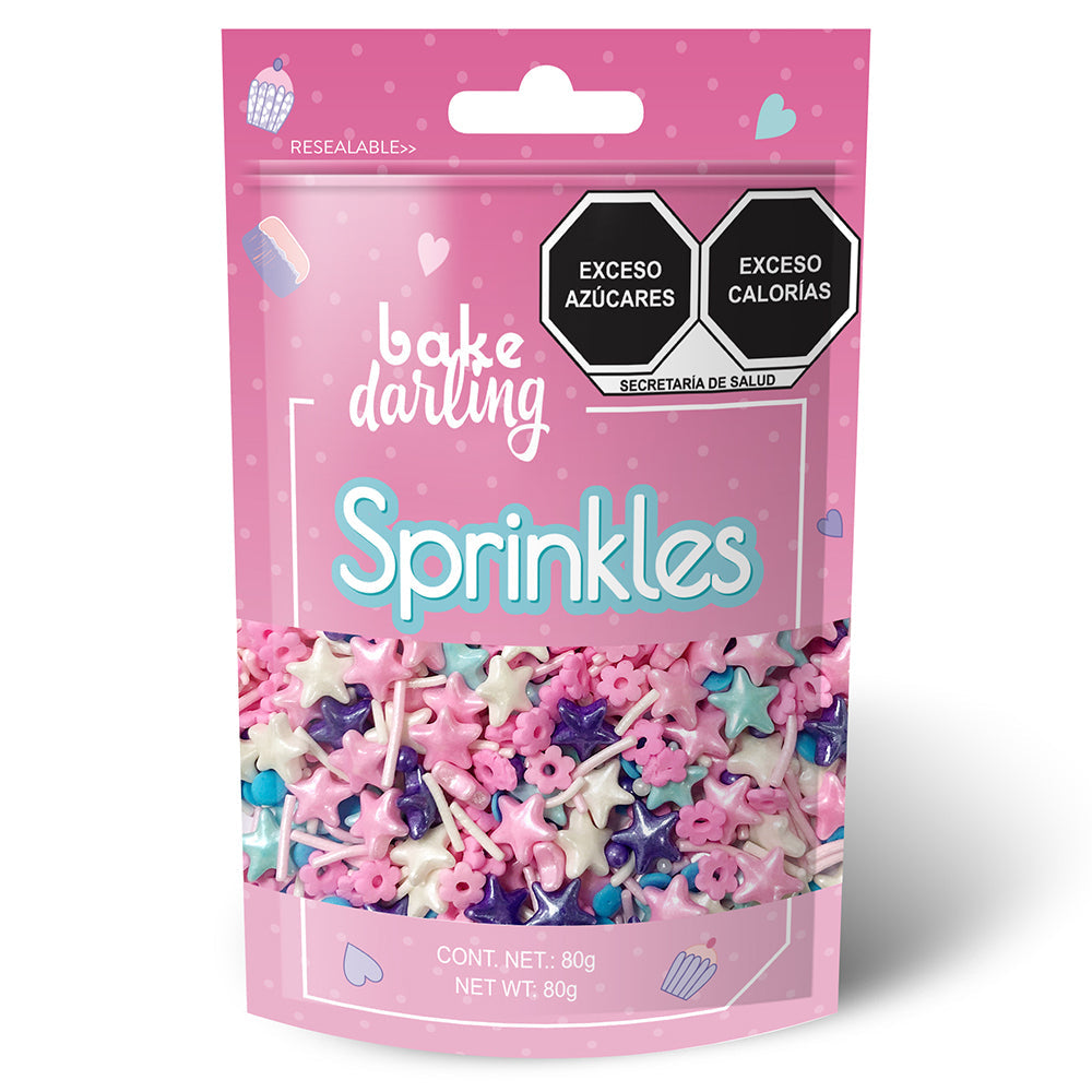 SPRINKLES ESTRELLAS PURPURA 80 GR BAKE DARLING