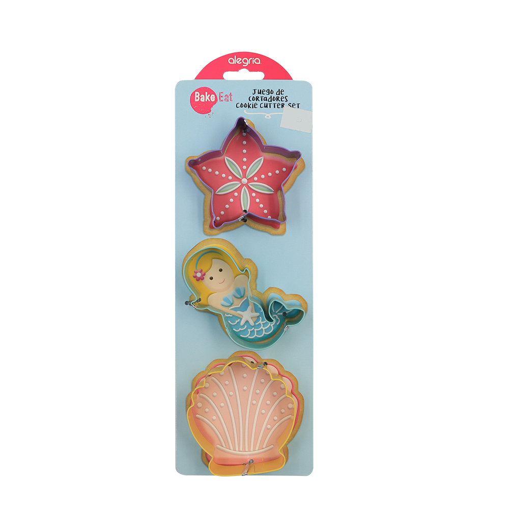 CORTADOR GALLETAS METALICO SIRENA, CONCHA ESTRELLA