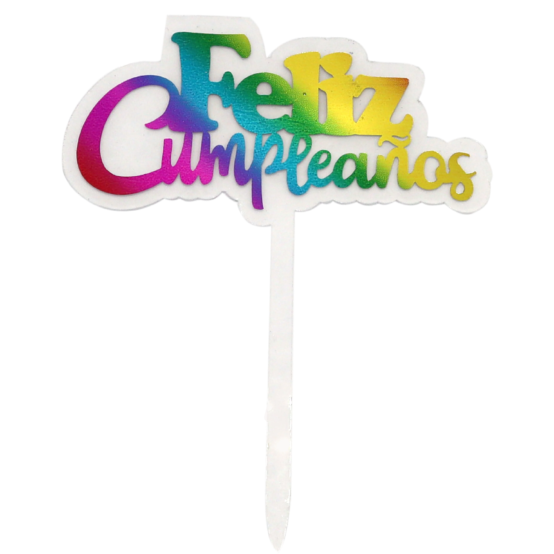 LETRERO FELIZ CUMPLEAÑOS COLORES ACRILICO ALEGRIA