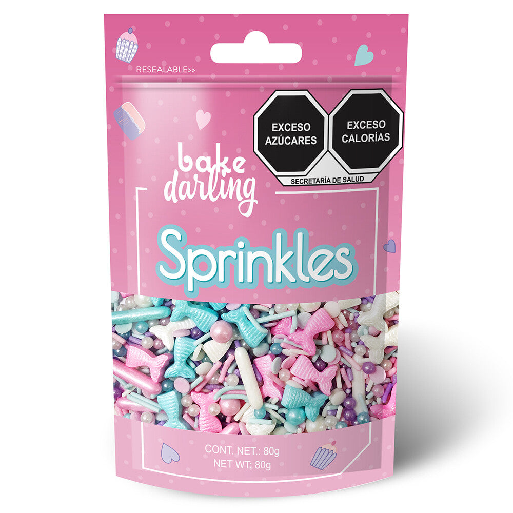 SPRINKLES MIX SIRENAS PASTEL 80GR BAKE DARLING