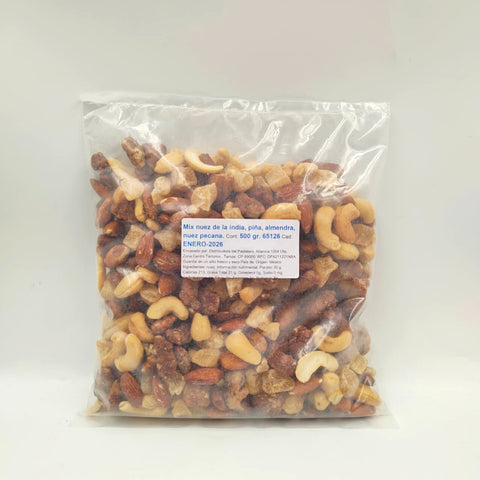 MIX ALMENDRA NUEZ PIÑA Y NUEZ DE LA INDIA 500G