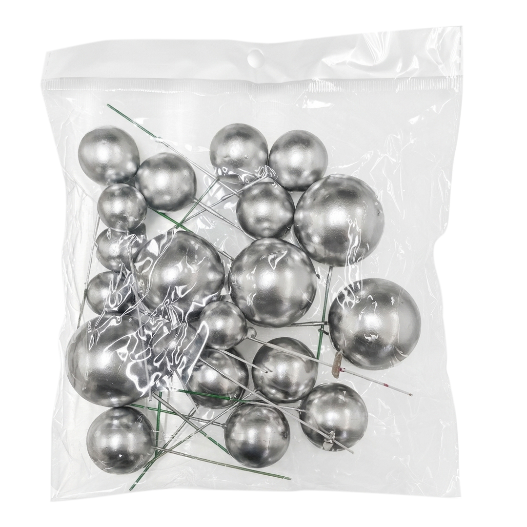 CAKE TOPPER ESFERA PLATA CHERRY DTEM707