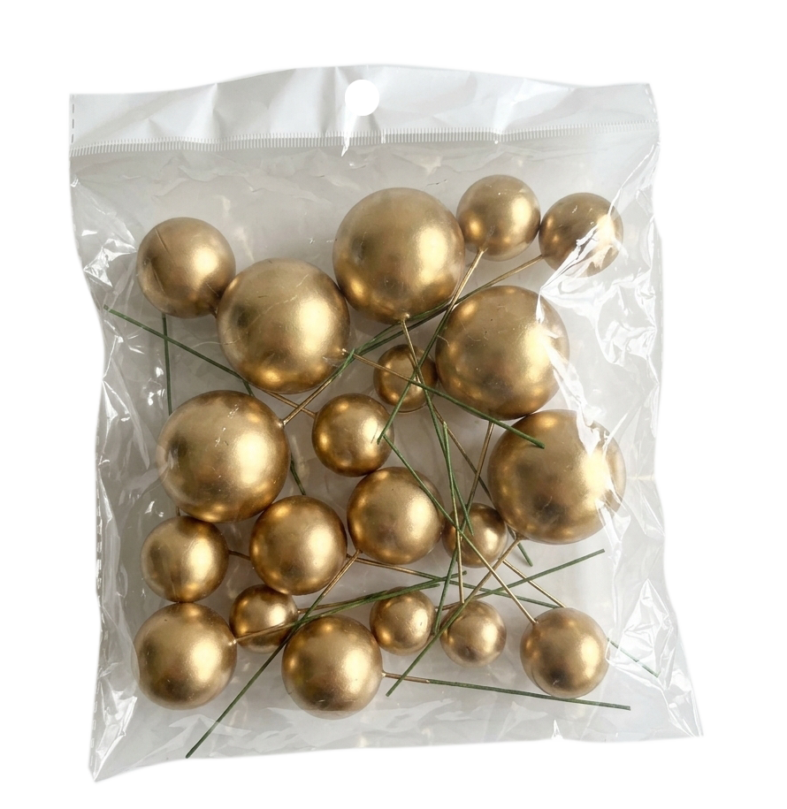 CAKE TOPPER ESFERA ORO CHERRY DTEM706
