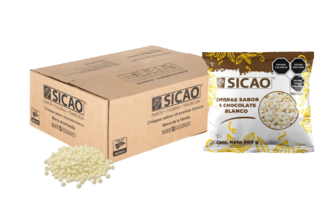 CAJA DE CHISPAS SICAO CHOCOLATE BLANCO 500 GR