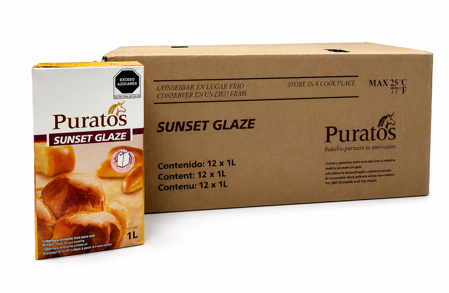 CAJA DE SUNSET GLAZE PURATOS 1 L