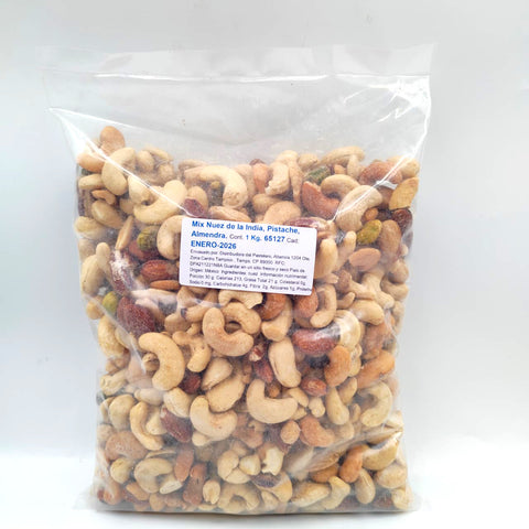 MIX ALMENDRA NUEZ DE LA INDIA Y PISTACHE 1 KG