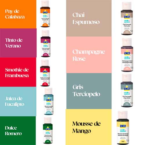 KIT GOURMET CAJA DE 9 COLORES EN GEL DE 40 GR ENCO