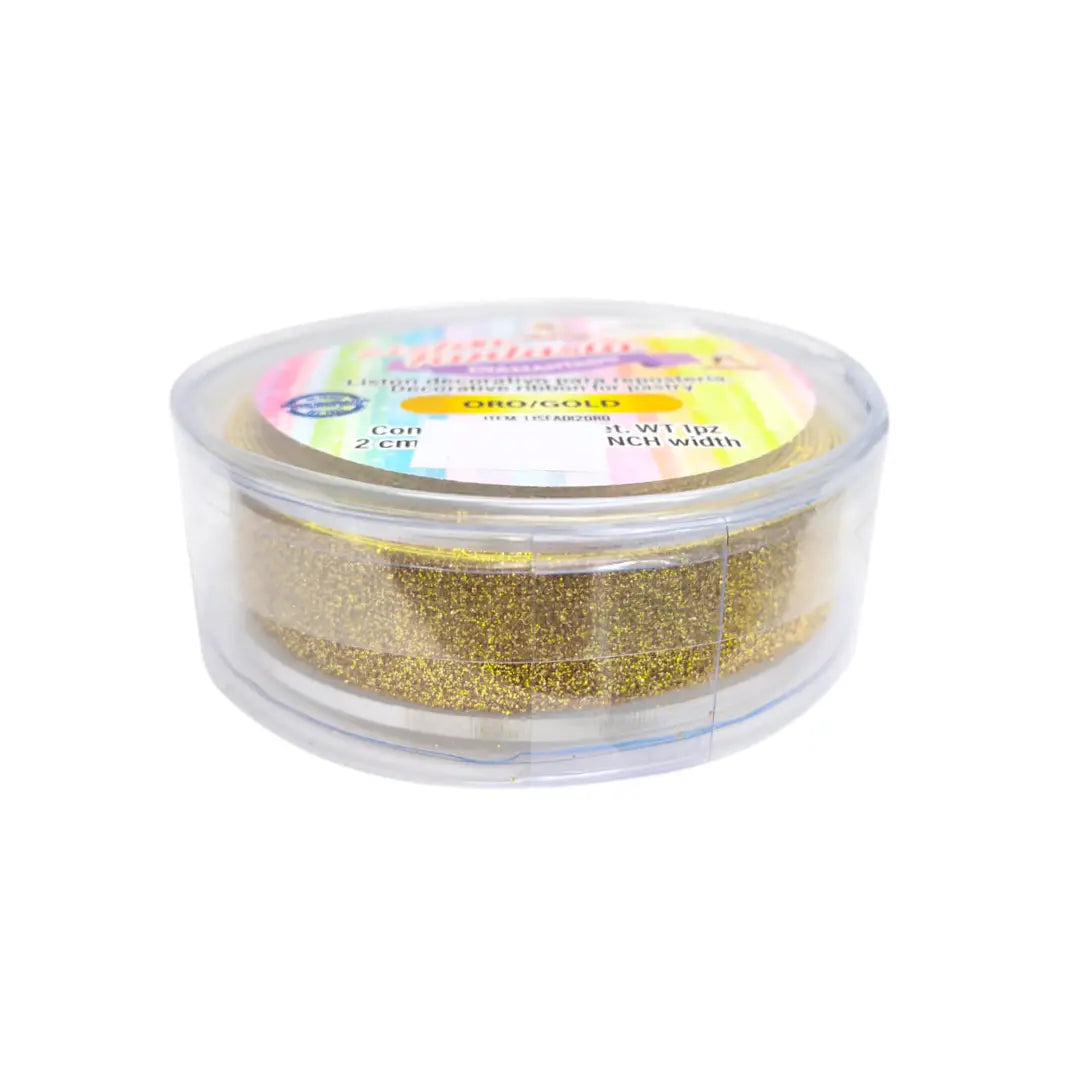 LISTON FANTASIA DIAMANTADO ORO 2 CM LISFADI2ORO-840